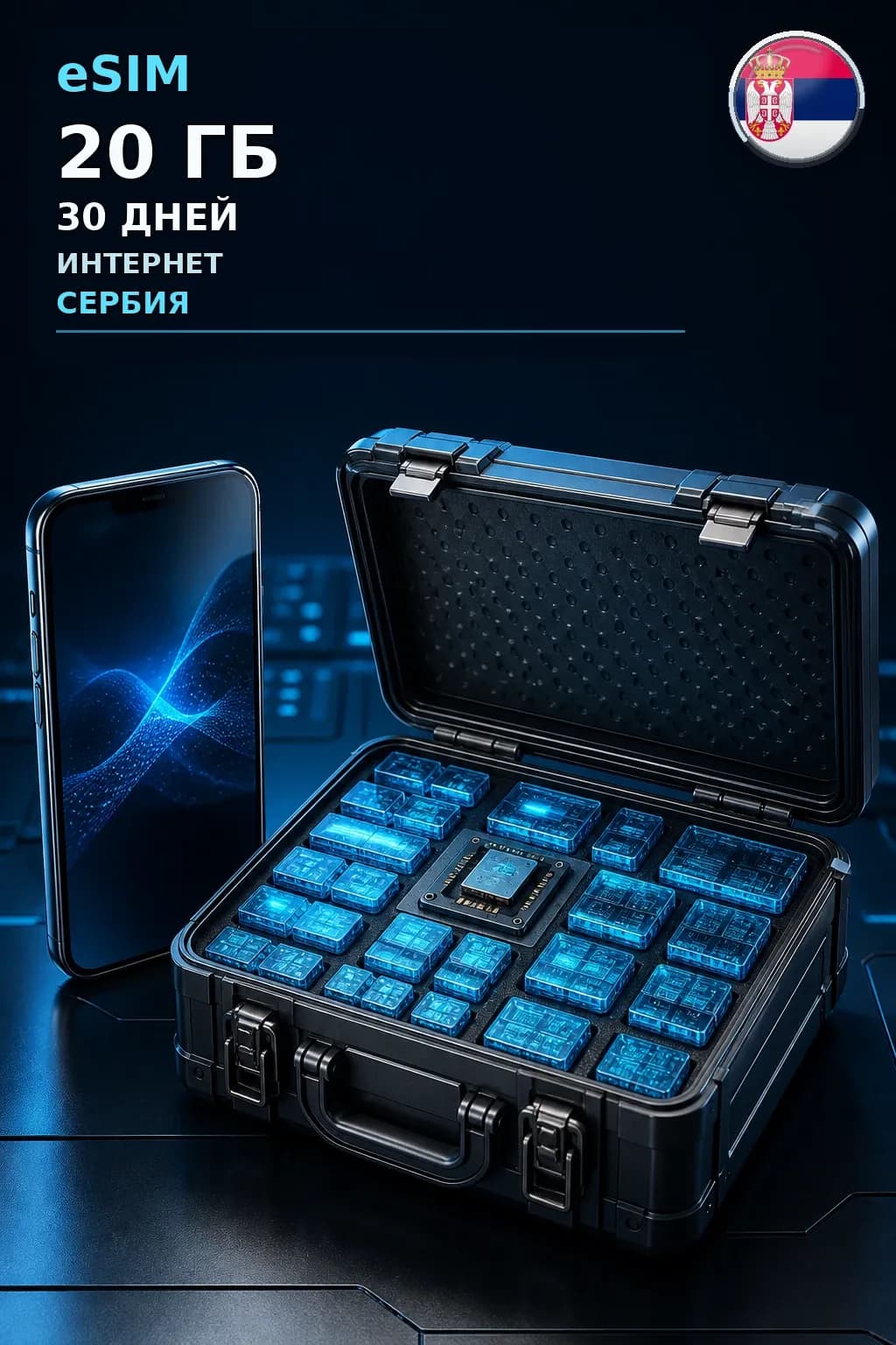 eSIM Сербия — 20 ГБ, 30 дней — интернет