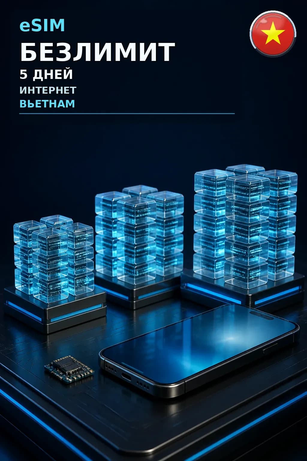 eSIM Вьетнам — БЕЗЛИМИТ, 5 дней — интернет