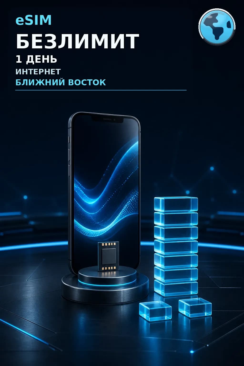 eSIM Ближний Восток — БЕЗЛИМИТ, 1 день — интернет