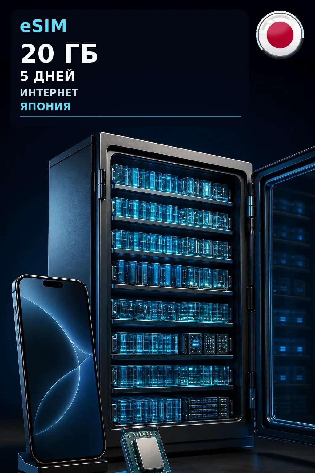 eSIM Япония — 20 ГБ, 5 дней — интернет