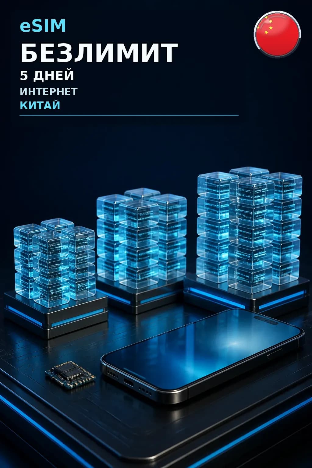 eSIM Китай — БЕЗЛИМИТ, 5 дней — интернет