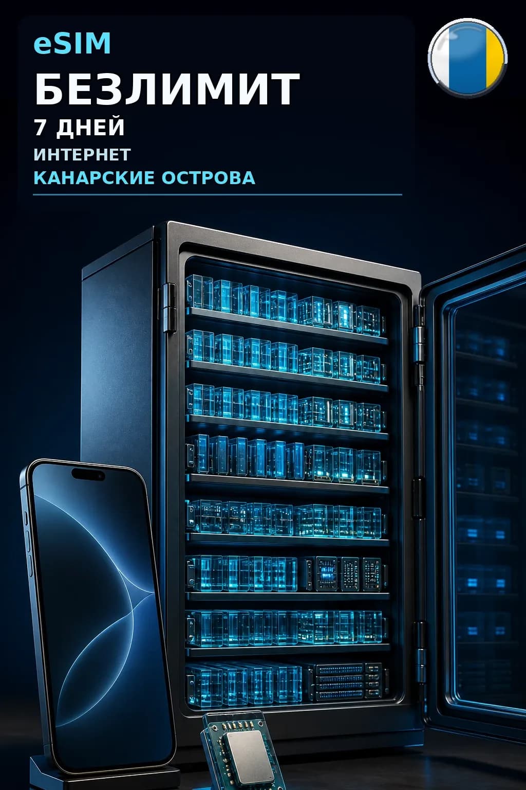 eSIM Канарские Острова — БЕЗЛИМИТ, 7 дней — интернет