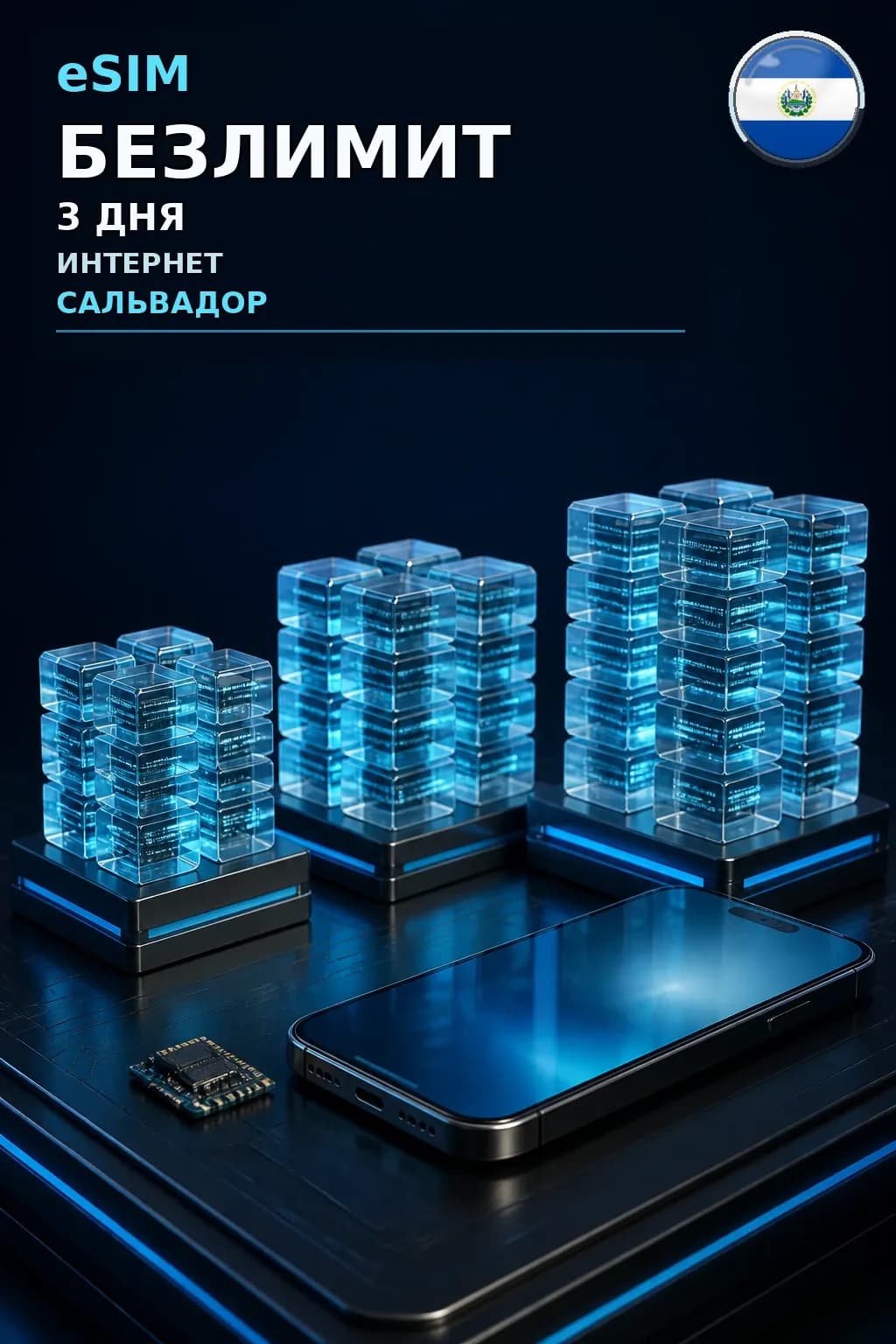 eSIM Сальвадор — БЕЗЛИМИТ, 3 дня — интернет