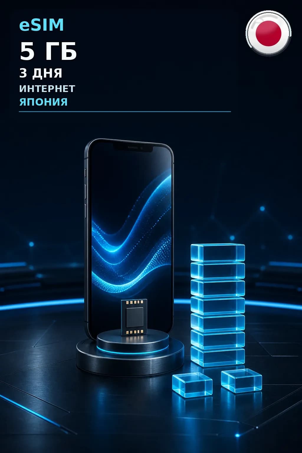 eSIM Япония — 5 ГБ, 3 дня — интернет