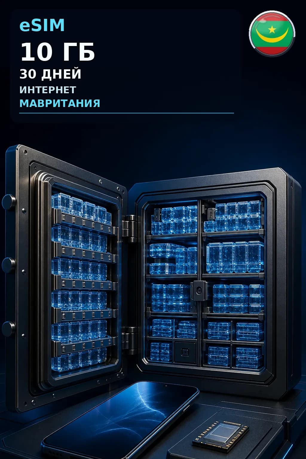eSIM Мавритания — 10 ГБ, 30 дней — интернет
