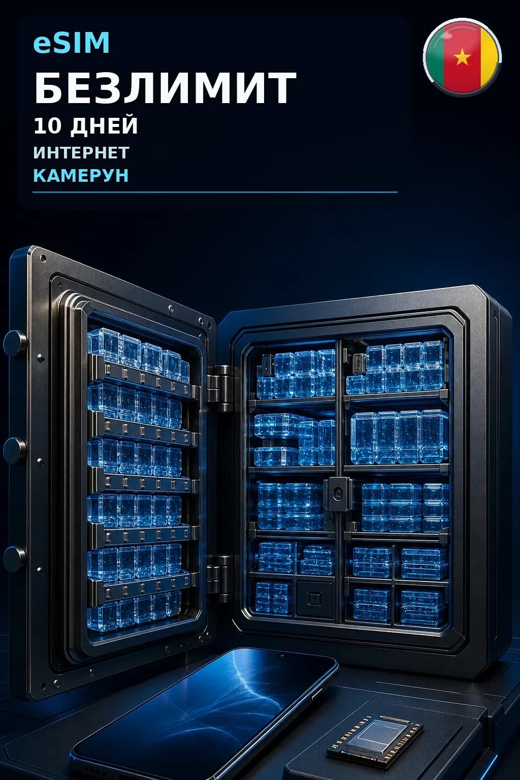 eSIM Камерун — БЕЗЛИМИТ, 10 дней — интернет