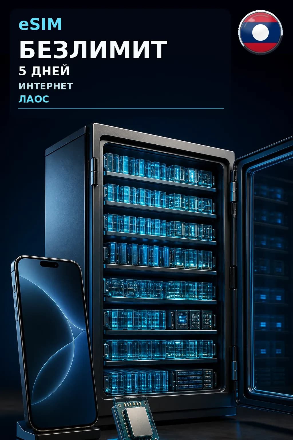 eSIM Лаос — БЕЗЛИМИТ, 5 дней — интернет