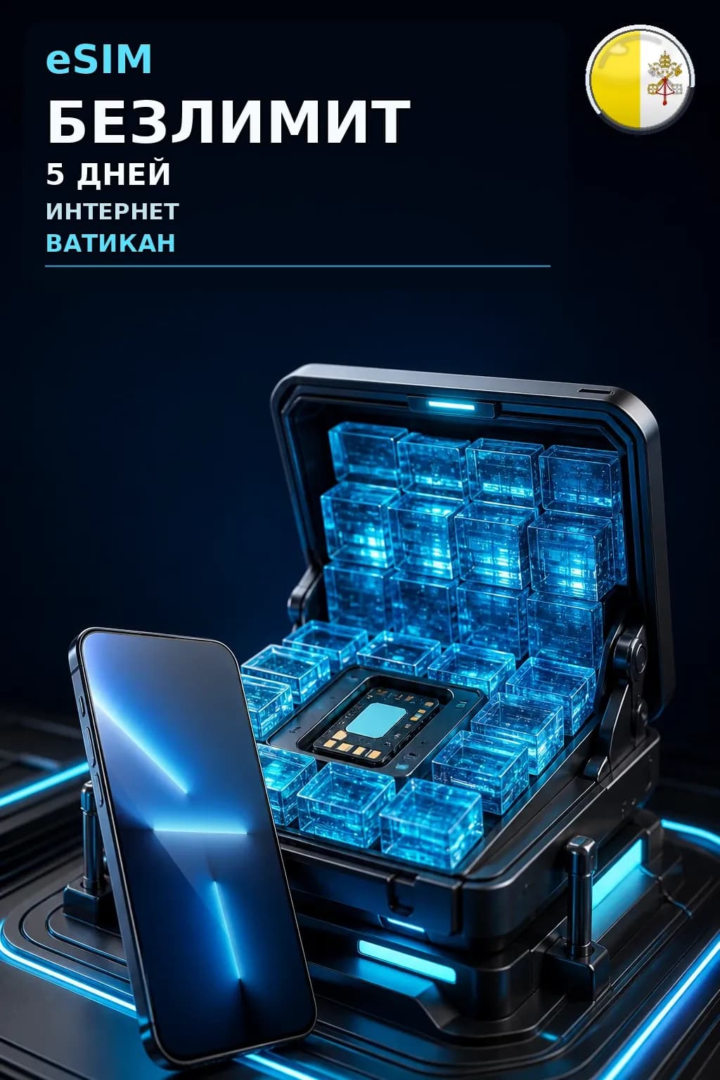 eSIM Ватикан — БЕЗЛИМИТ, 5 дней — интернет