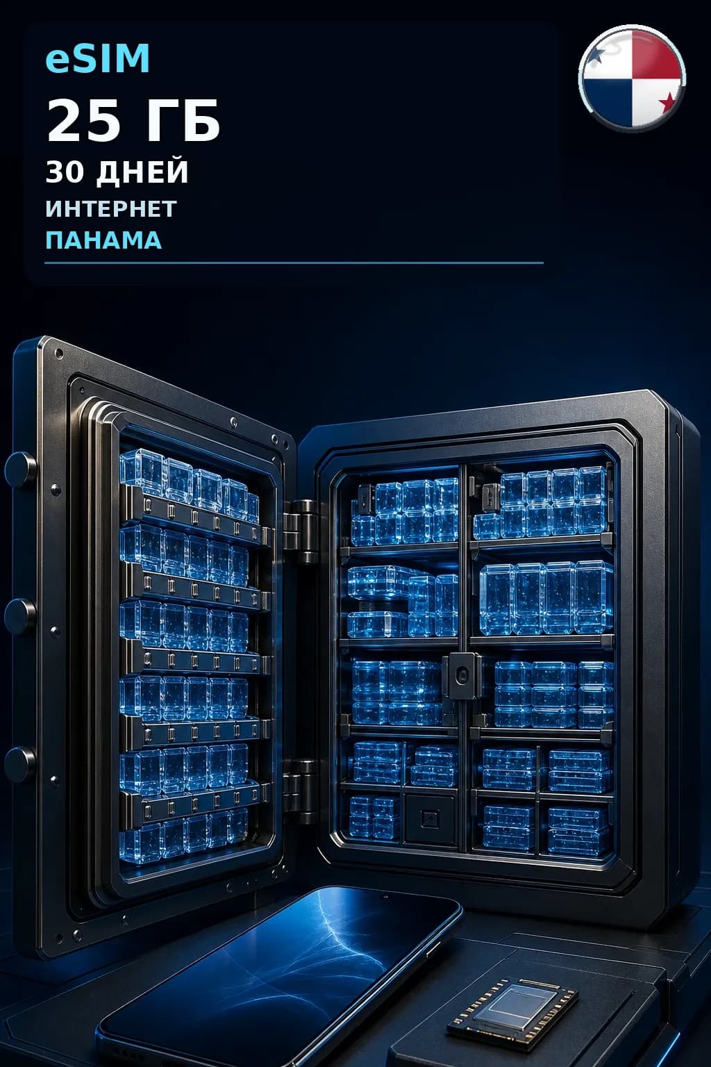 eSIM Панама — 25 ГБ, 30 дней — интернет