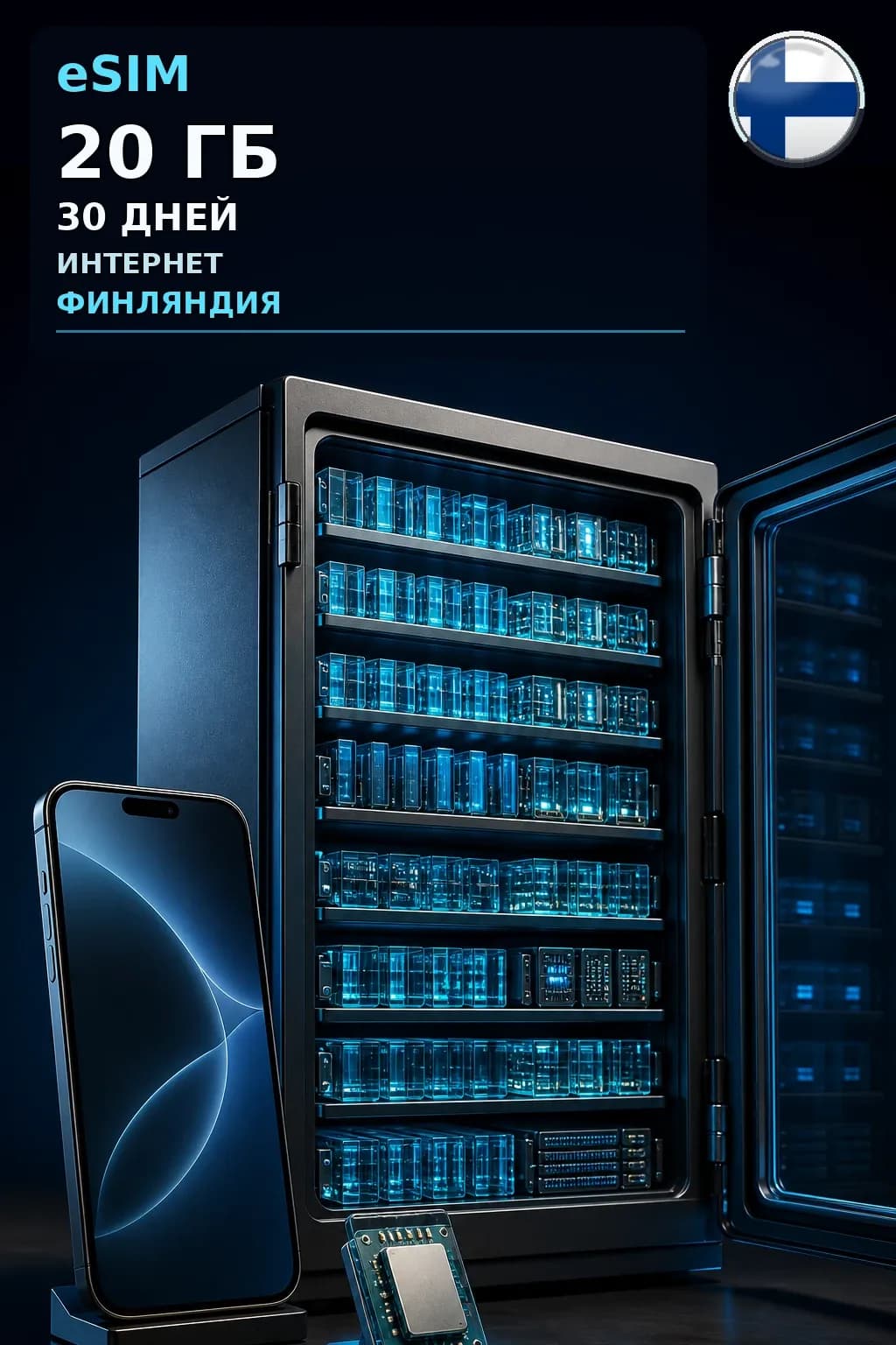 eSIM Финляндия — 20 ГБ, 30 дней — интернет
