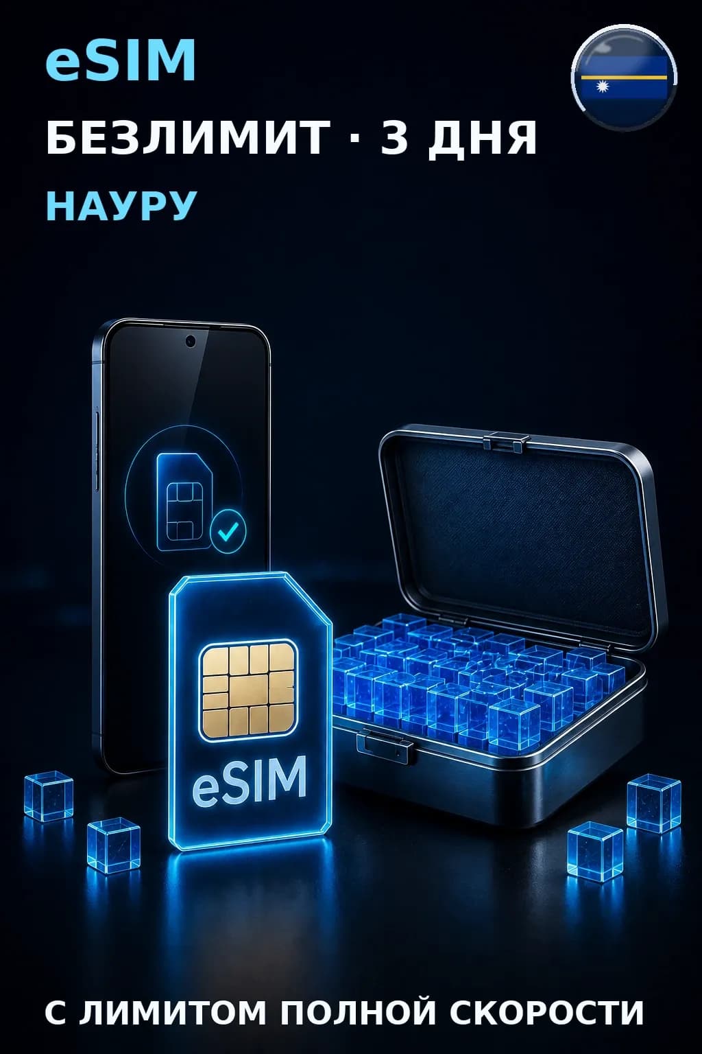 eSIM Науру — БЕЗЛИМИТ, 3 дня — интернет