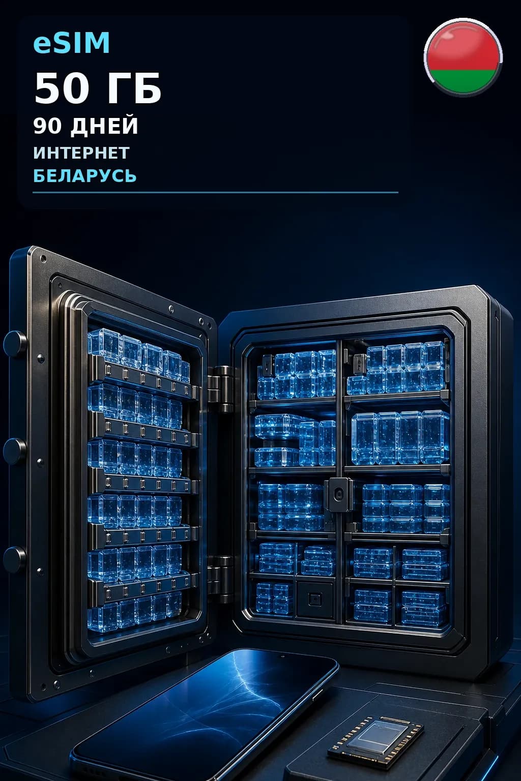eSIM Беларусь — 50 ГБ, 90 дней — интернет