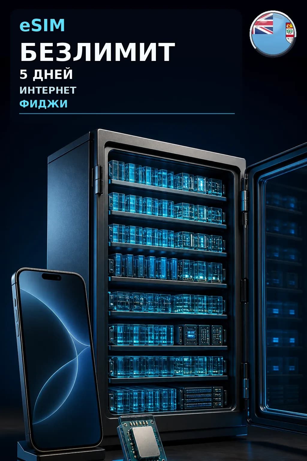 eSIM Фиджи — БЕЗЛИМИТ, 5 дней — интернет