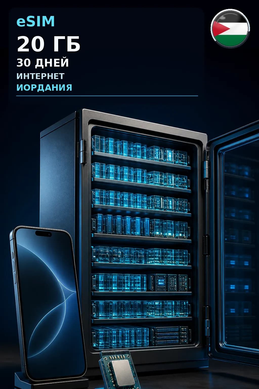 eSIM Иордания — 20 ГБ, 30 дней — интернет
