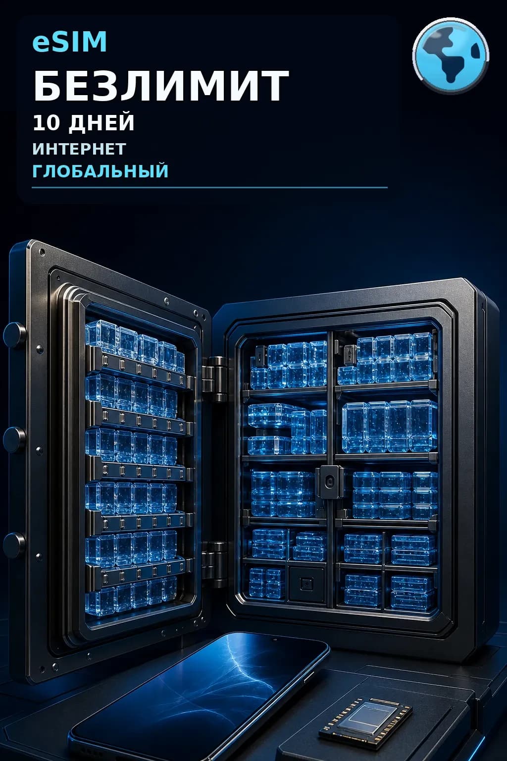 eSIM Глобальный — БЕЗЛИМИТ, 10 дней — интернет