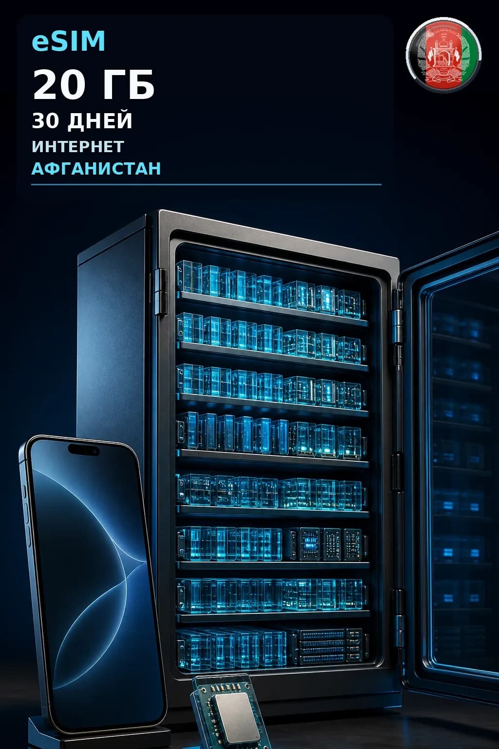 eSIM Афганистан — 20 ГБ, 30 дней — интернет