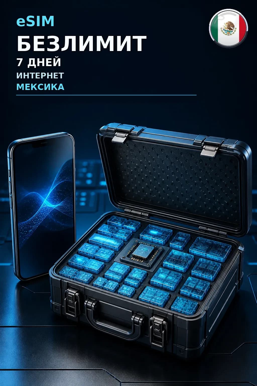 eSIM Мексика — БЕЗЛИМИТ, 7 дней — интернет