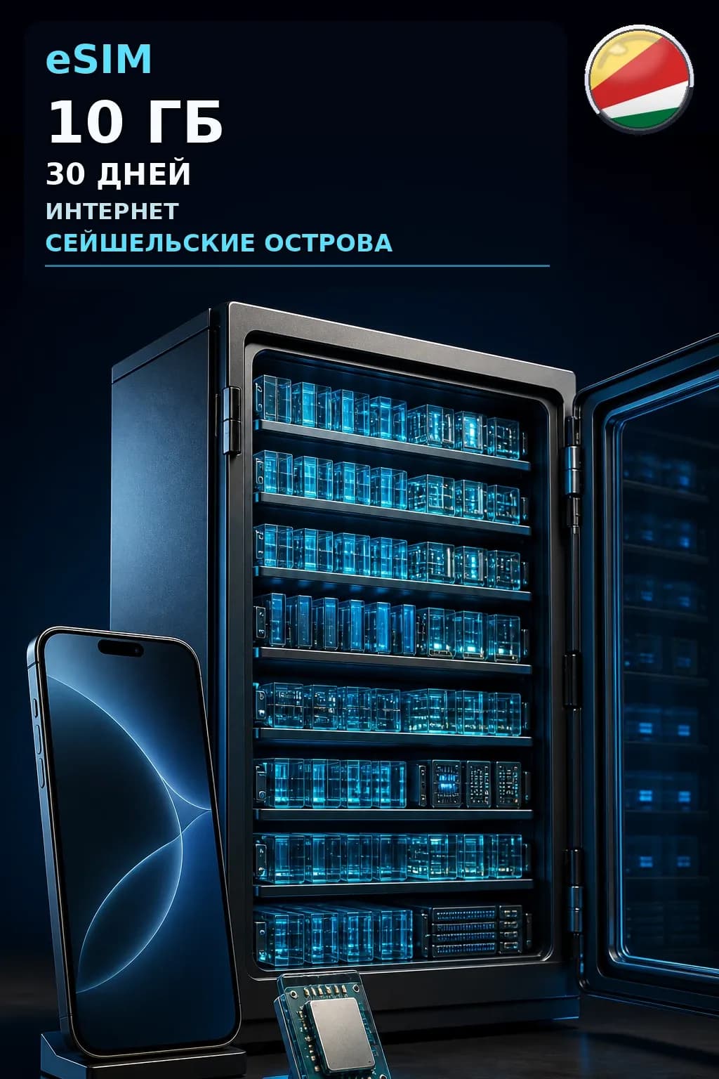 eSIM Сейшельские Острова — 10 ГБ, 30 дней — интернет