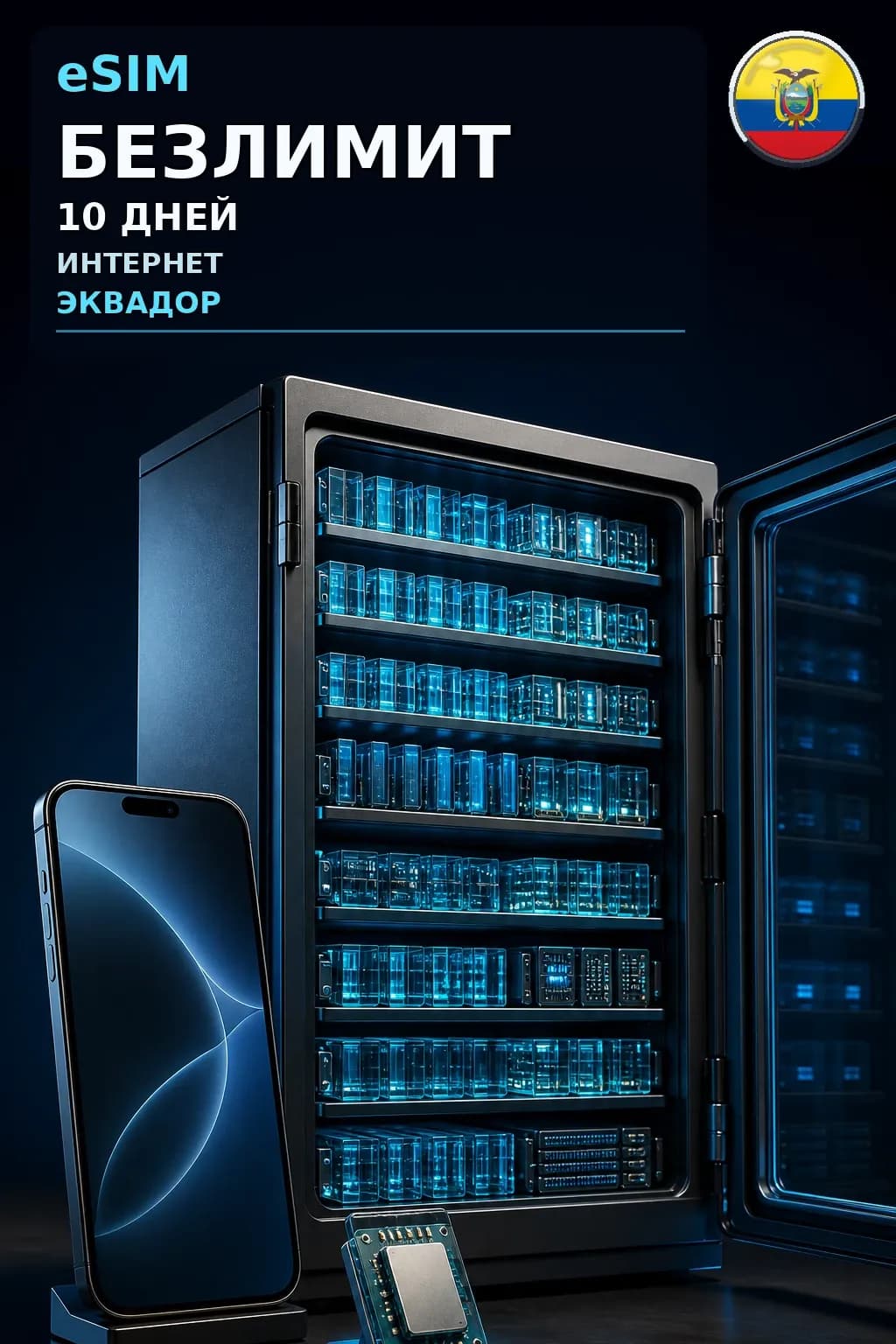 eSIM Эквадор — БЕЗЛИМИТ, 10 дней — интернет
