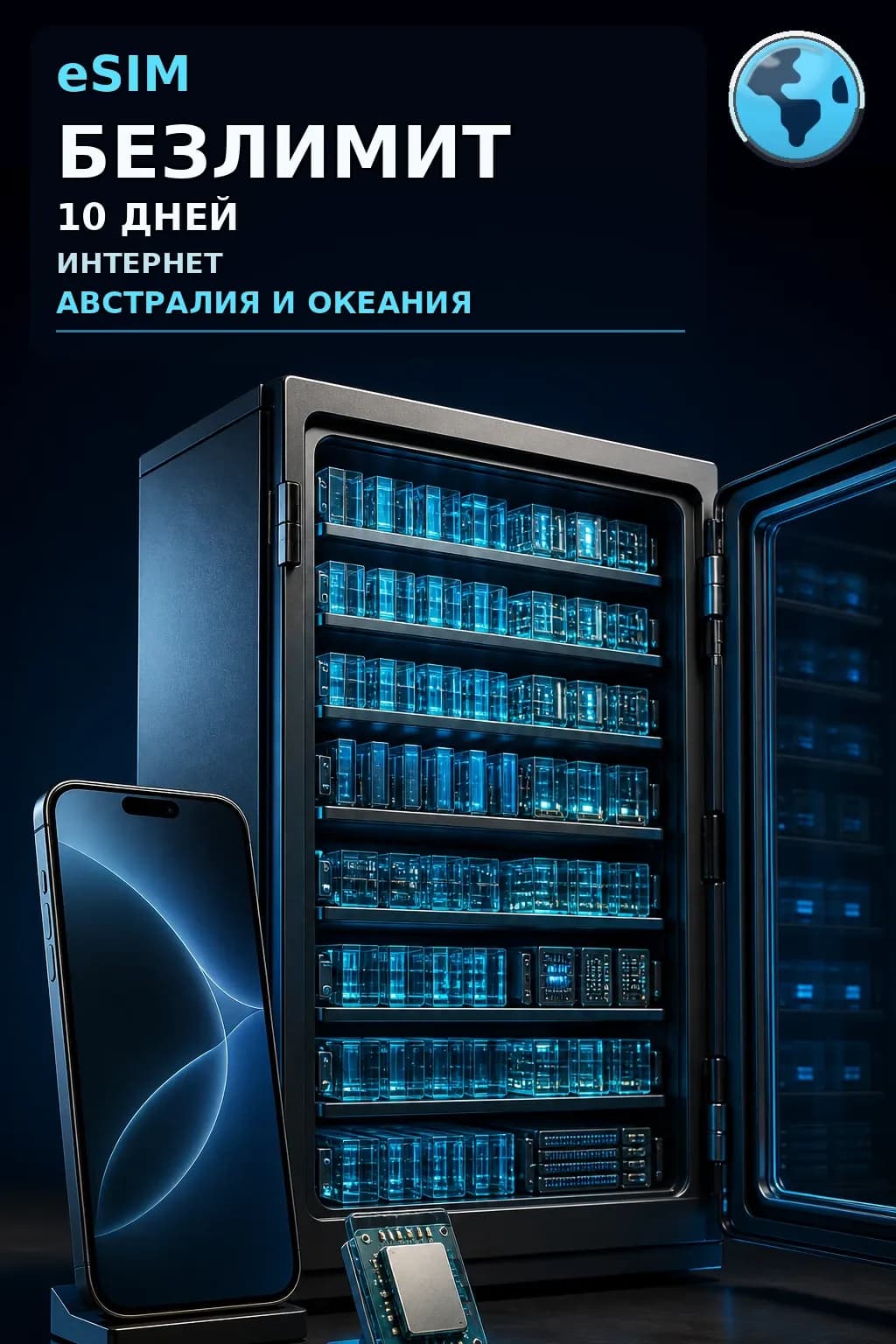 eSIM Австралия и Океания — БЕЗЛИМИТ, 10 дней — интернет