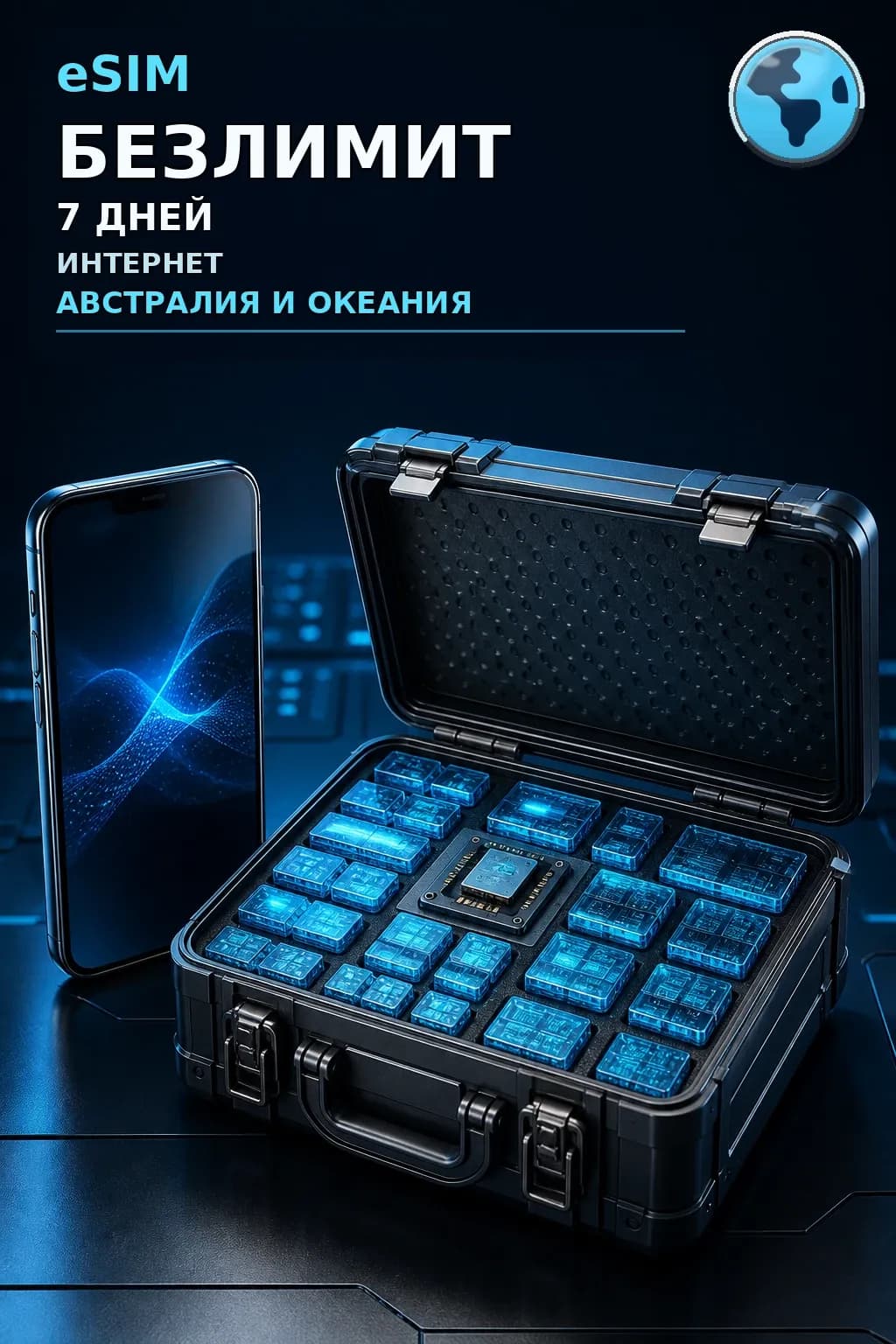 eSIM Австралия и Океания — БЕЗЛИМИТ, 7 дней — интернет