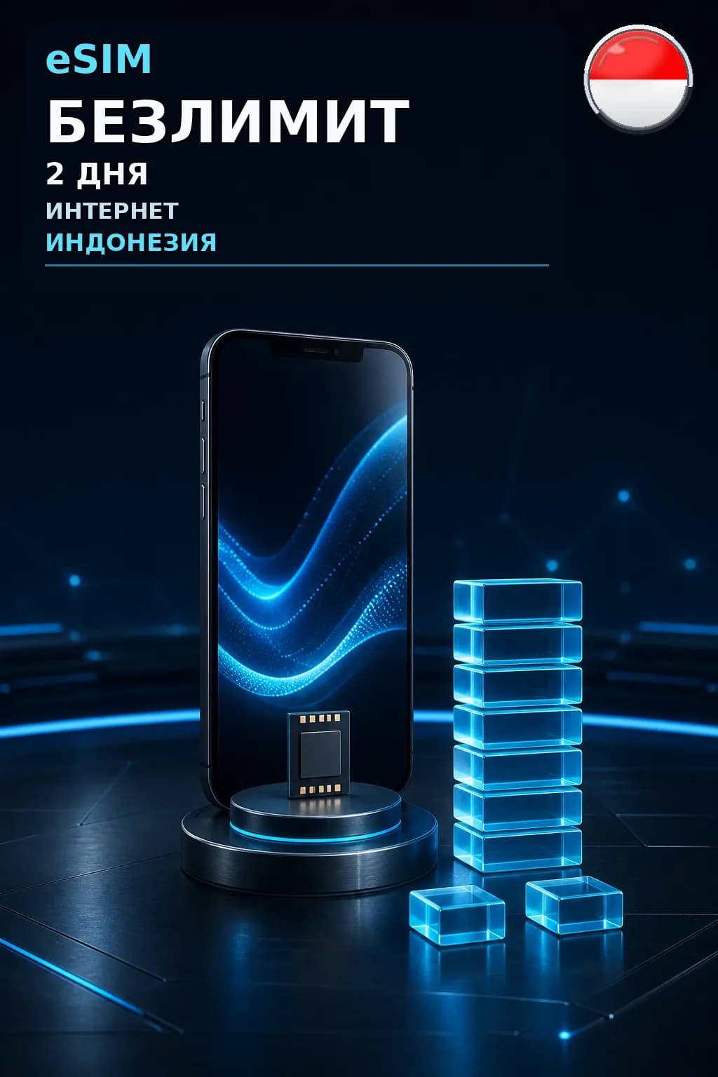 eSIM Индонезия — БЕЗЛИМИТ, 2 дня — интернет