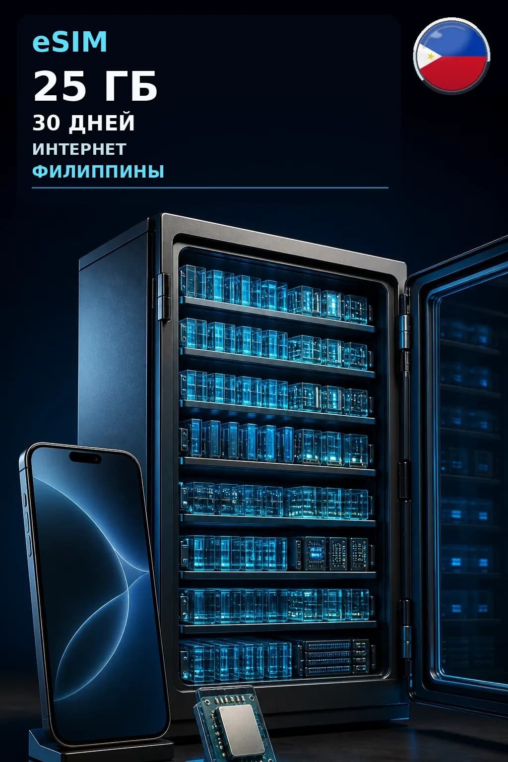 eSIM Филиппины — 25 ГБ, 30 дней — интернет