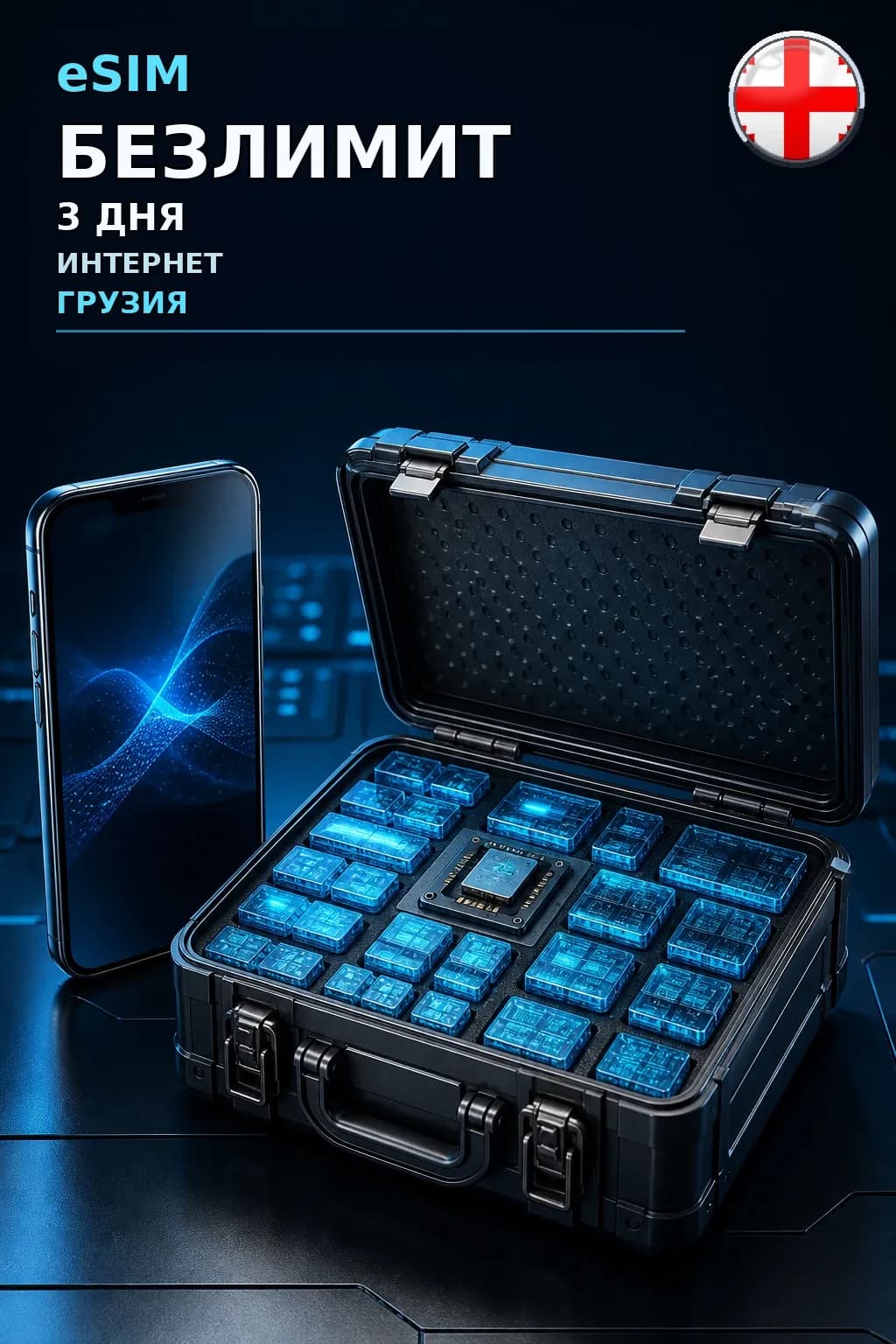 eSIM Грузия — БЕЗЛИМИТ, 3 дня — интернет