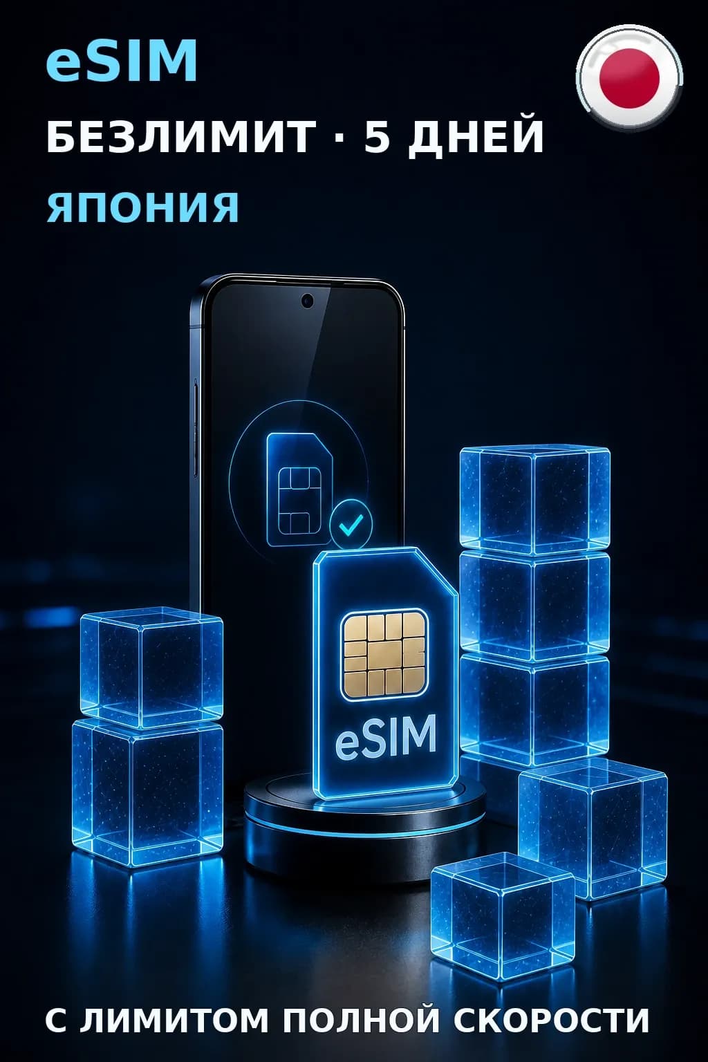 eSIM Япония — БЕЗЛИМИТ, 5 дней — интернет