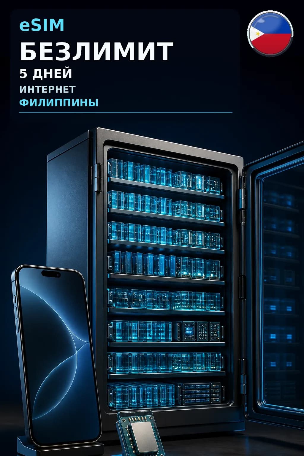 eSIM Филиппины — БЕЗЛИМИТ, 5 дней — интернет
