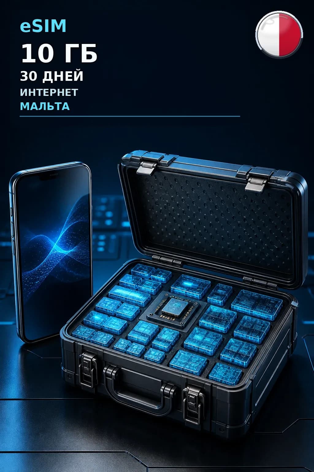 eSIM Мальта — 10 ГБ, 30 дней — интернет