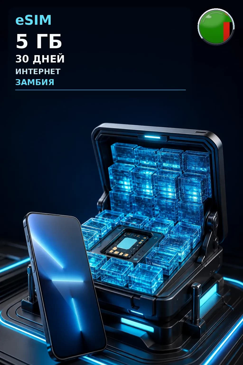 eSIM Замбия — 5 ГБ, 30 дней — интернет