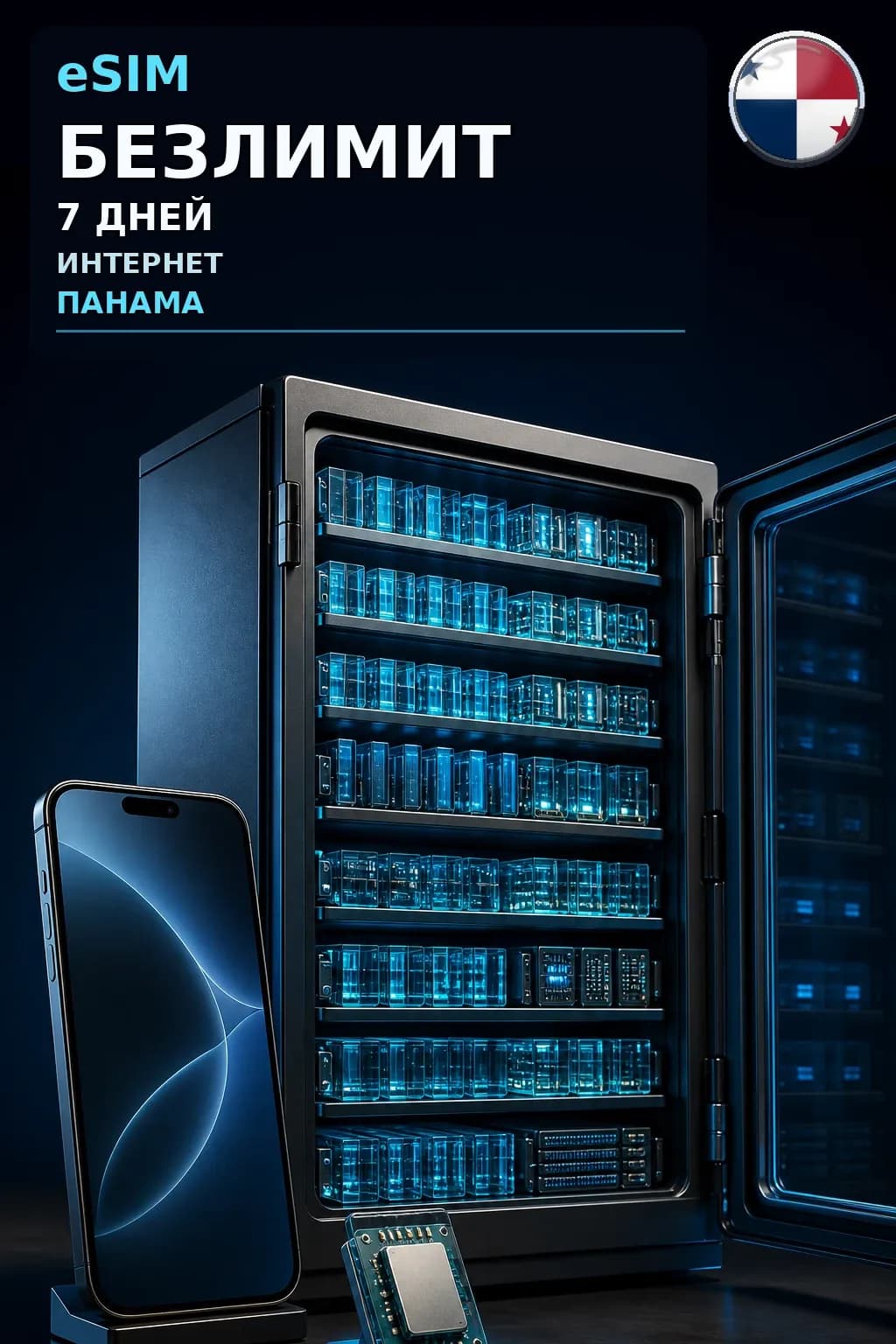 eSIM Панама — БЕЗЛИМИТ, 7 дней — интернет