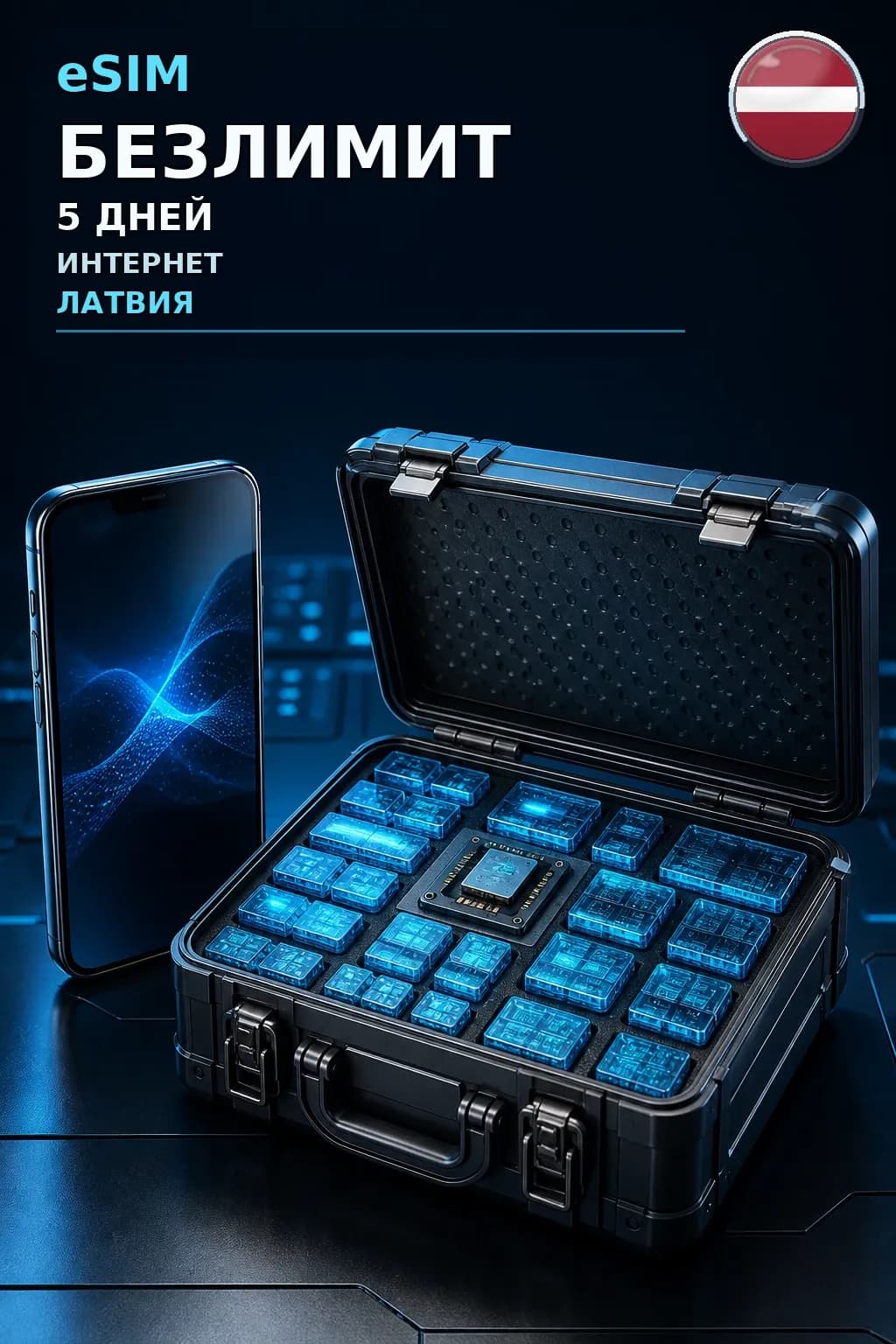 eSIM Латвия — БЕЗЛИМИТ, 5 дней — интернет