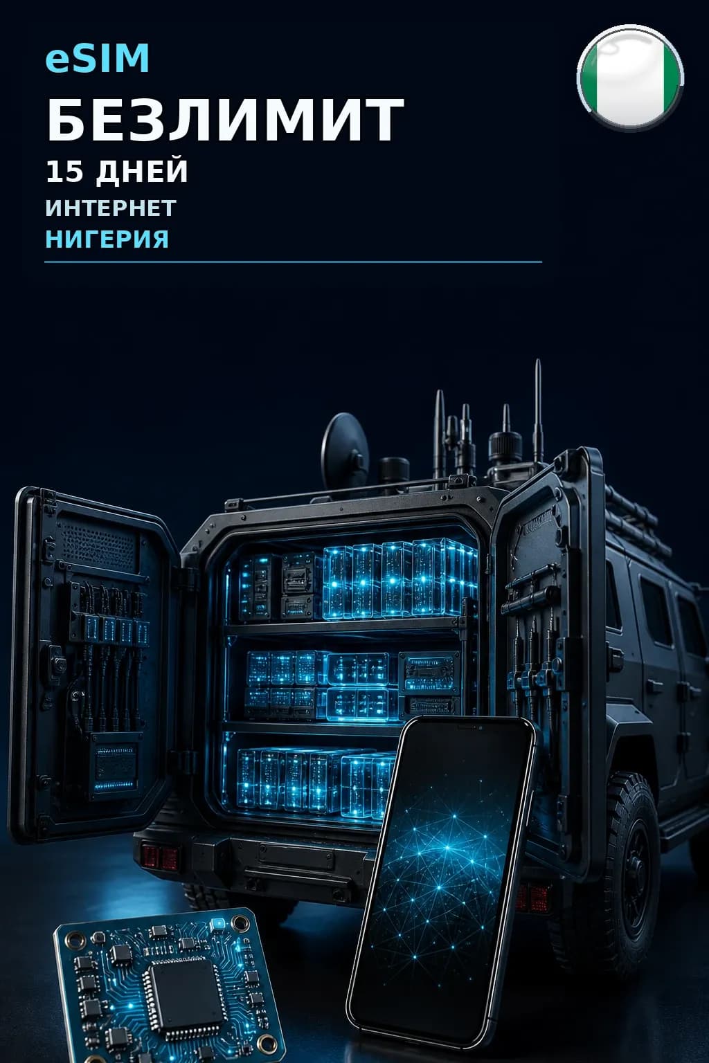 eSIM Нигерия — БЕЗЛИМИТ, 15 дней — интернет