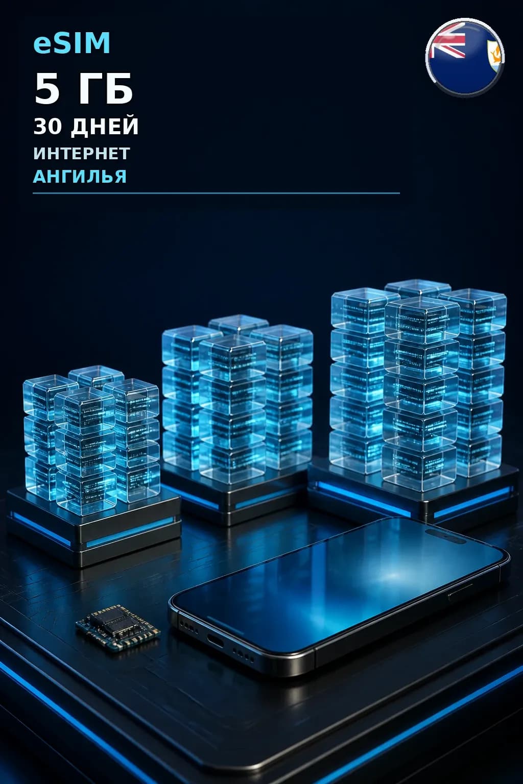 eSIM Ангилья — 5 ГБ, 30 дней — интернет