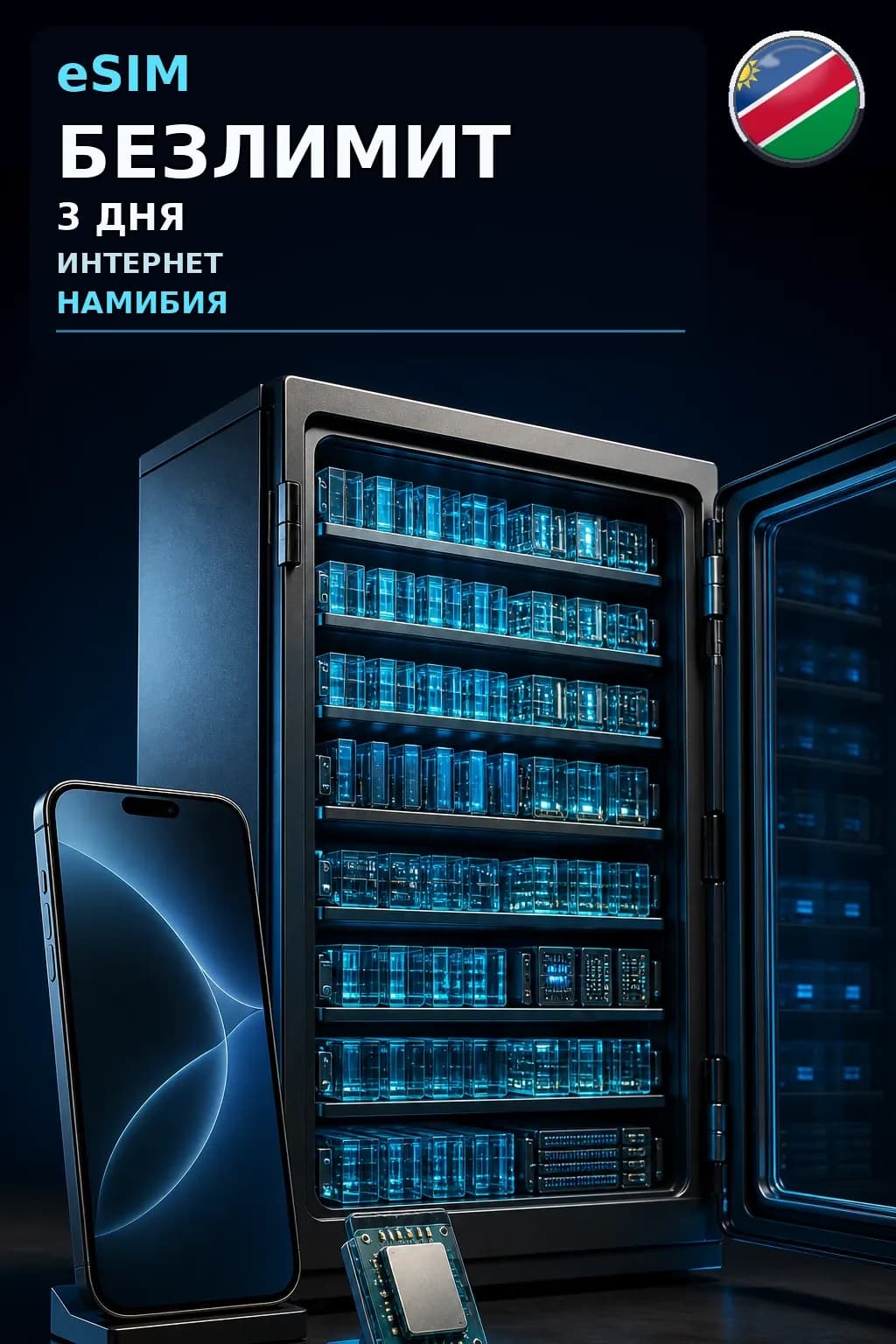 eSIM Намибия — БЕЗЛИМИТ, 3 дня — интернет