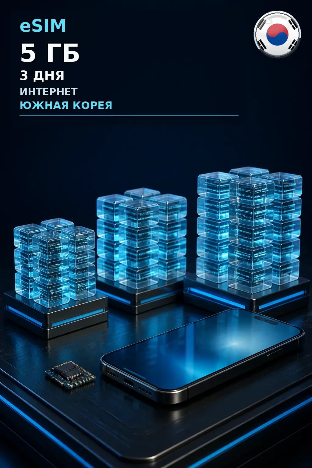 eSIM Южная Корея — 5 ГБ, 3 дня — интернет
