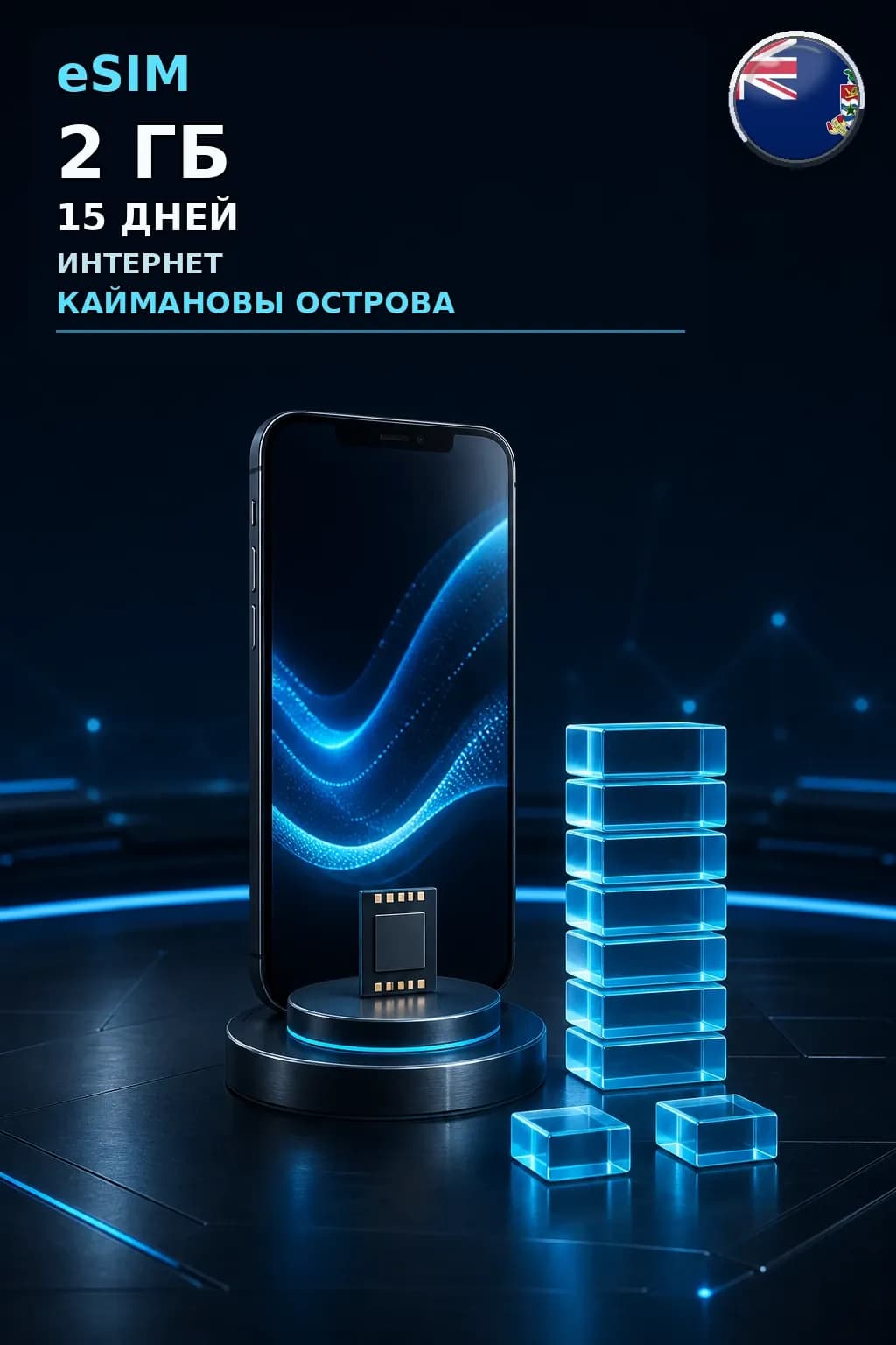 eSIM Каймановы Острова — 2 ГБ, 15 дней — интернет