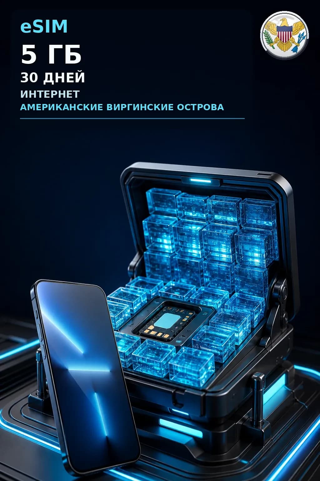 eSIM Американские Виргинские Острова — 5 ГБ, 30 дней — интернет