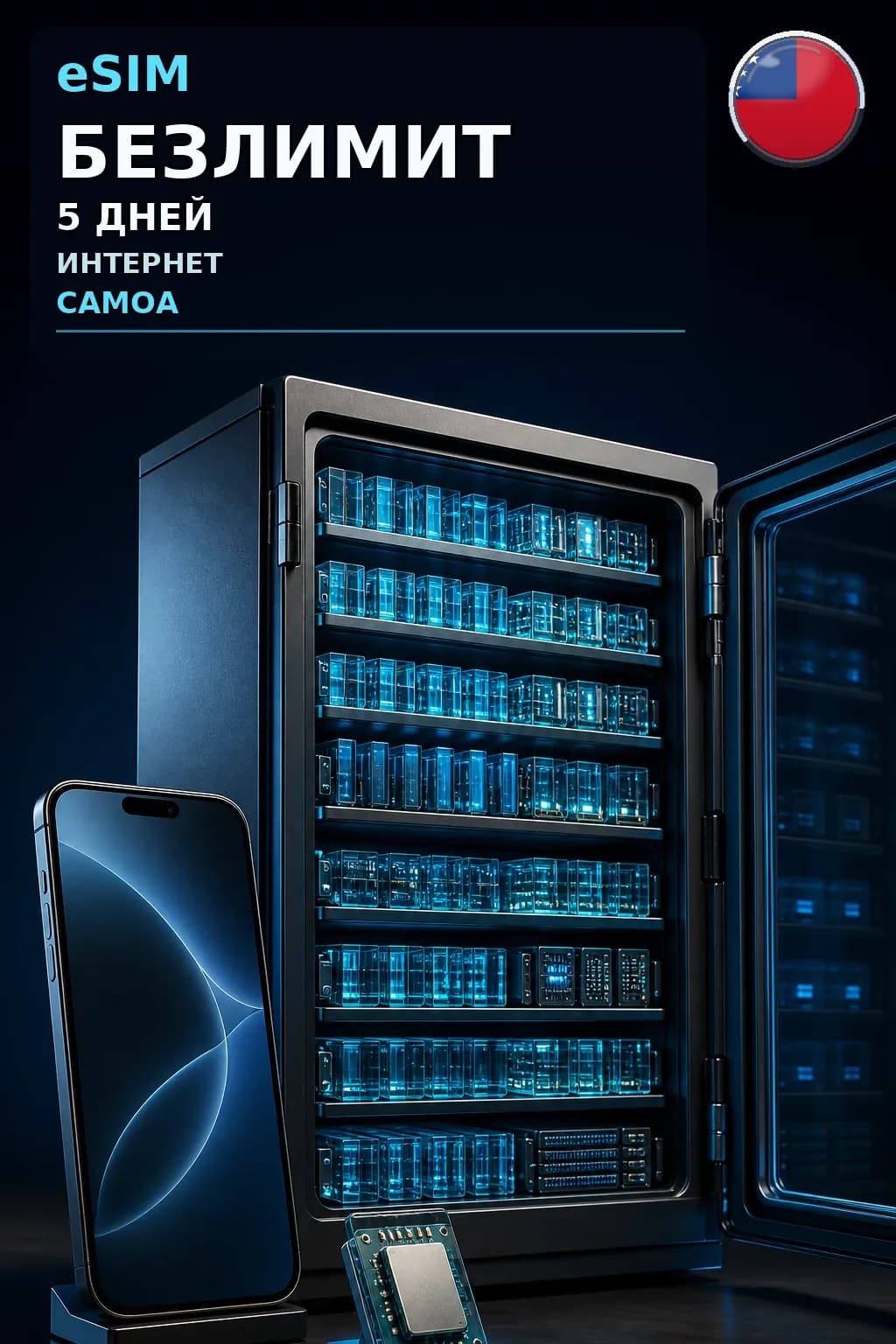 eSIM Самоа — БЕЗЛИМИТ, 5 дней — интернет