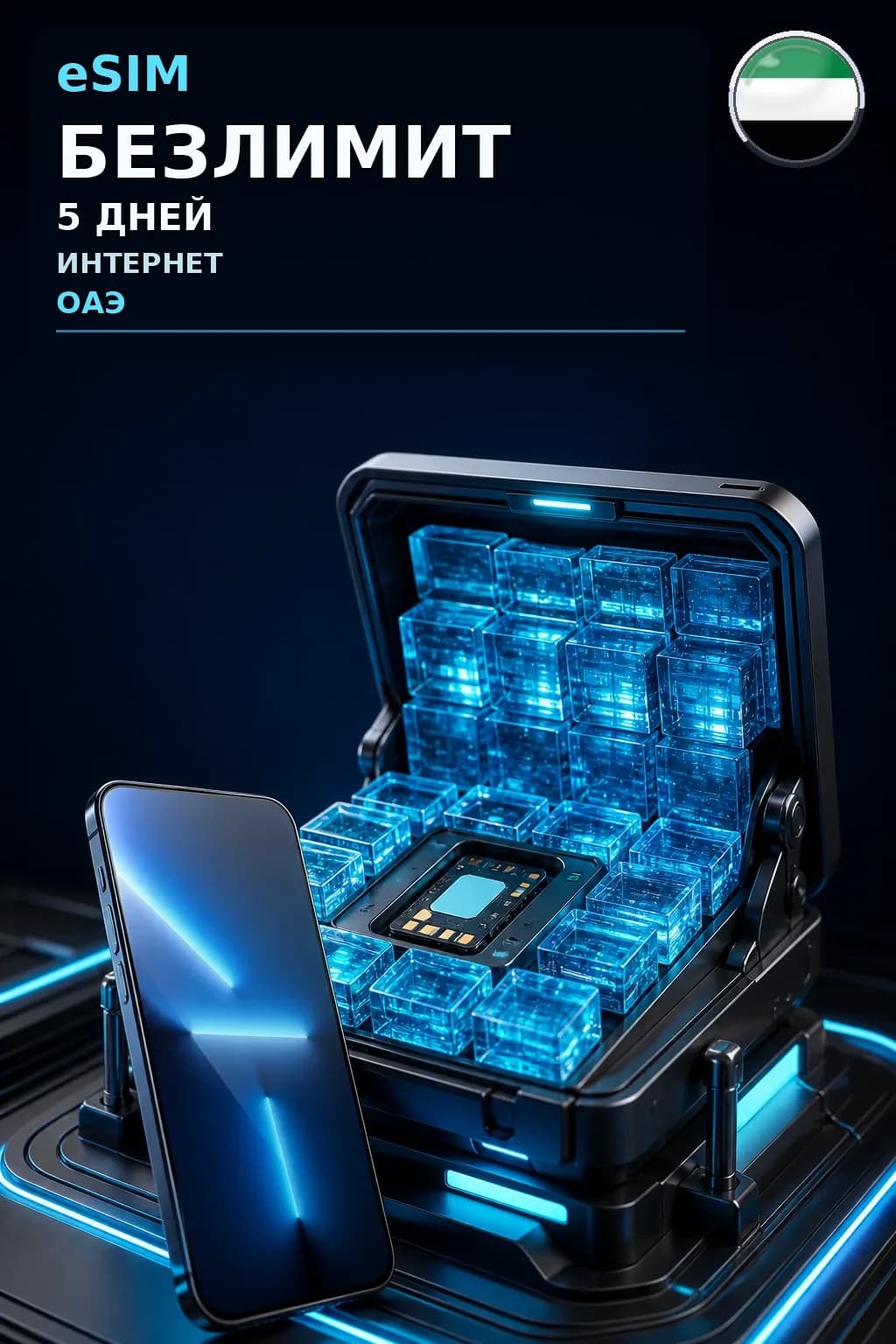 eSIM ОАЭ — БЕЗЛИМИТ, 5 дней — интернет