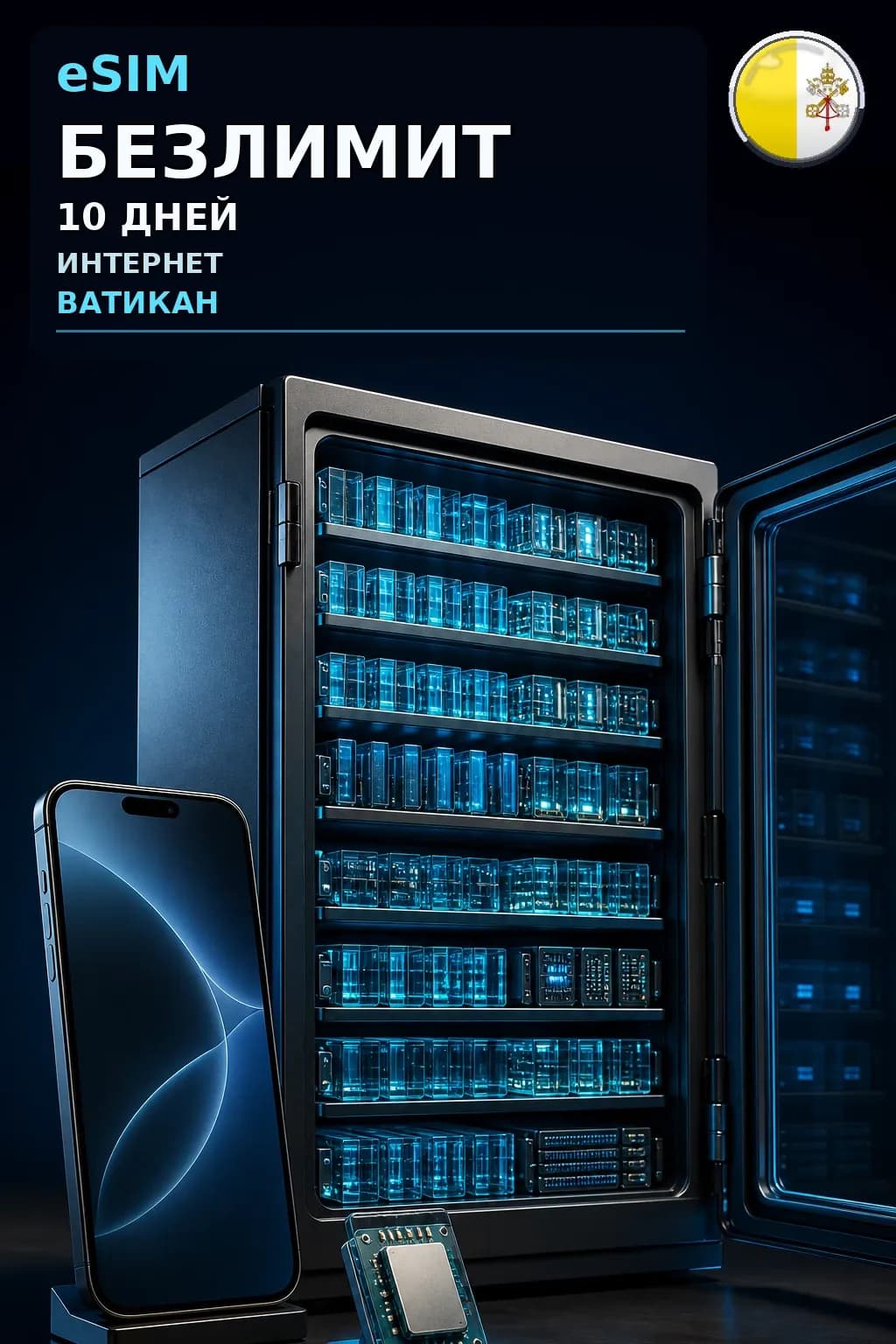 eSIM Ватикан — БЕЗЛИМИТ, 10 дней — интернет