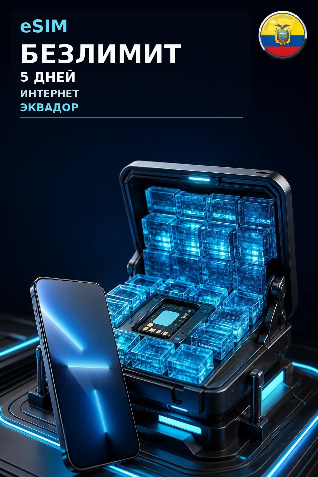 eSIM Эквадор — БЕЗЛИМИТ, 5 дней — интернет