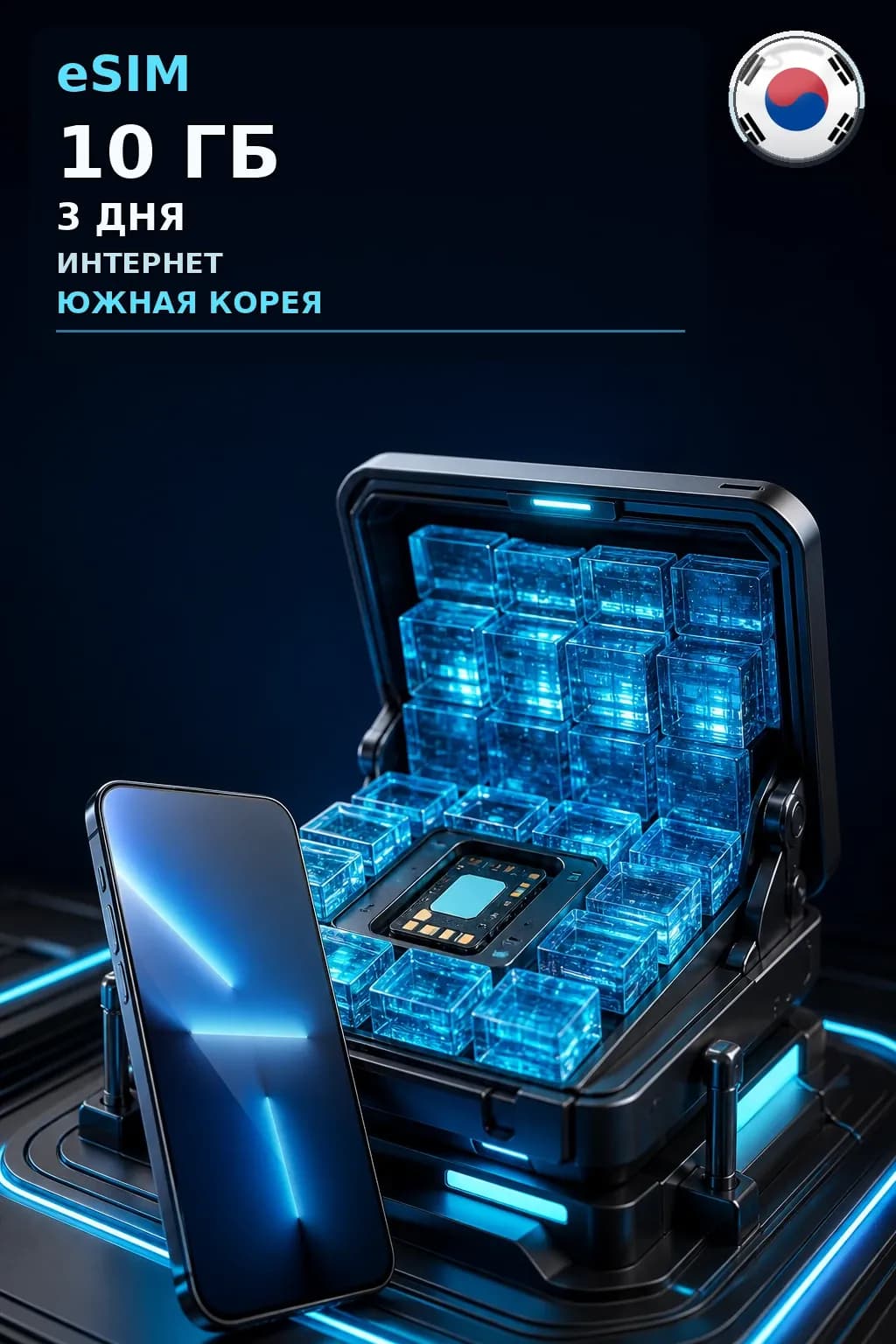 eSIM Южная Корея — 10 ГБ, 3 дня — интернет