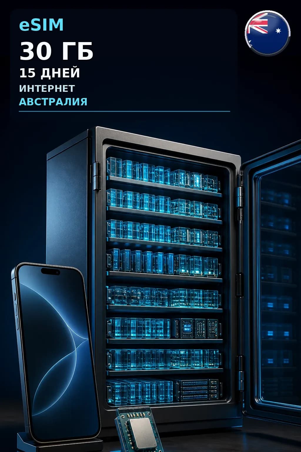 eSIM Австралия — 30 ГБ, 15 дней — интернет