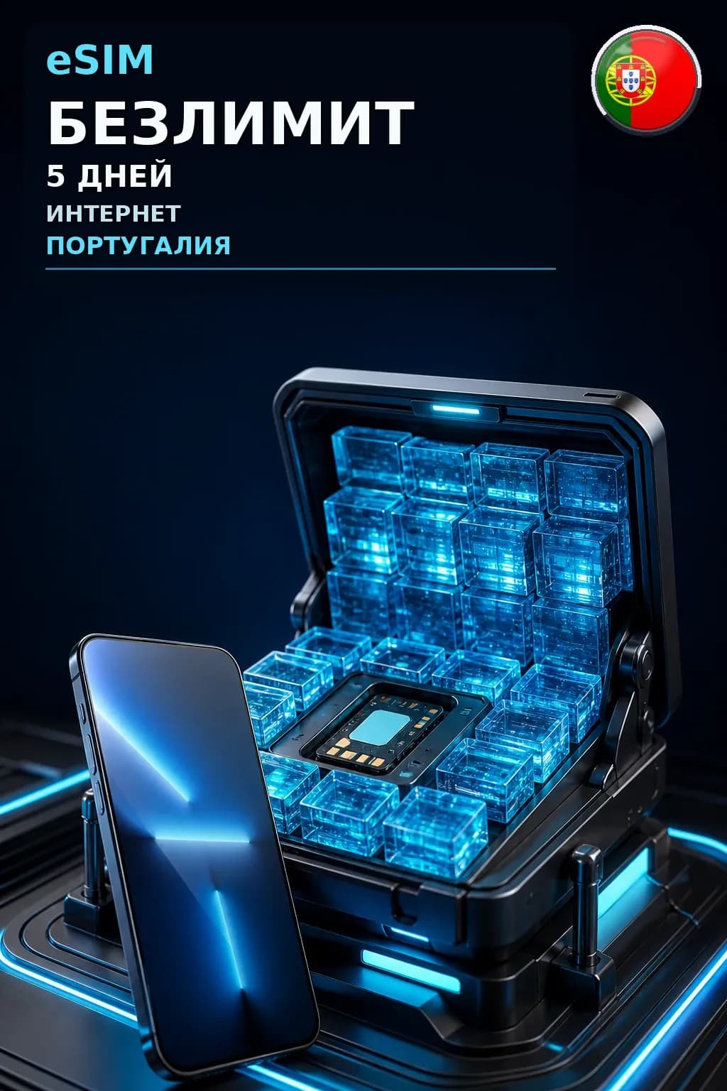eSIM Португалия — БЕЗЛИМИТ, 5 дней — интернет