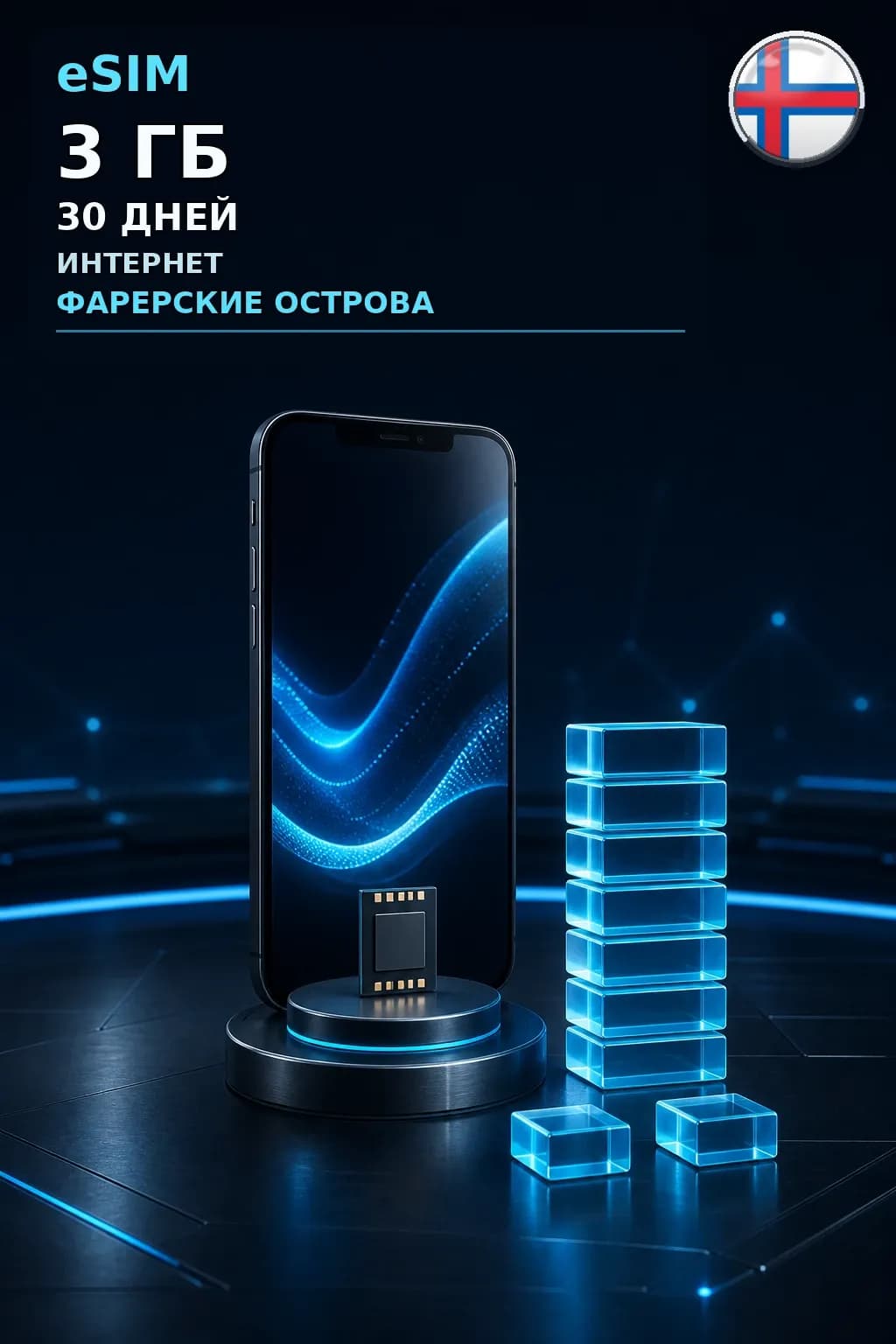eSIM Фарерские Острова — 3 ГБ, 30 дней — интернет