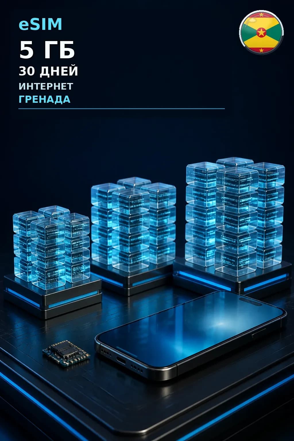 eSIM Гренада — 5 ГБ, 30 дней — интернет