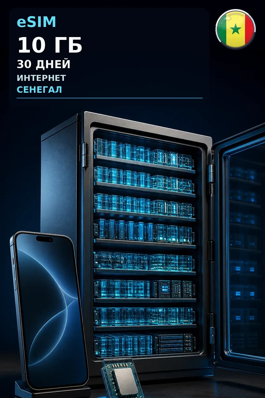 eSIM Сенегал — 10 ГБ, 30 дней — интернет